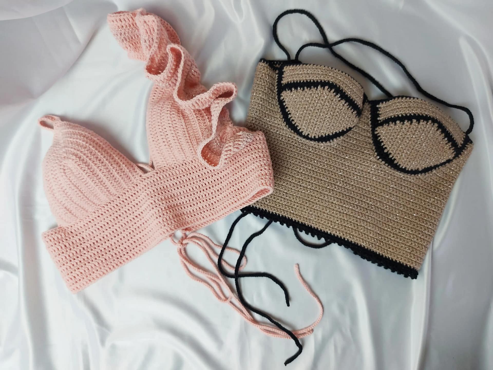 Рожевий літній топ-корсет з воланами KnitonShop