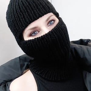 В'язана чорна балаклава унісекс