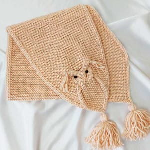 В'язаний дитячий шарф бежевого кольору з совою