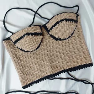 Бежевий літній топ-корсет KnitonShop