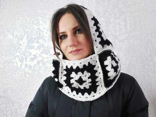 В'язана балаклава (капор) у техниці