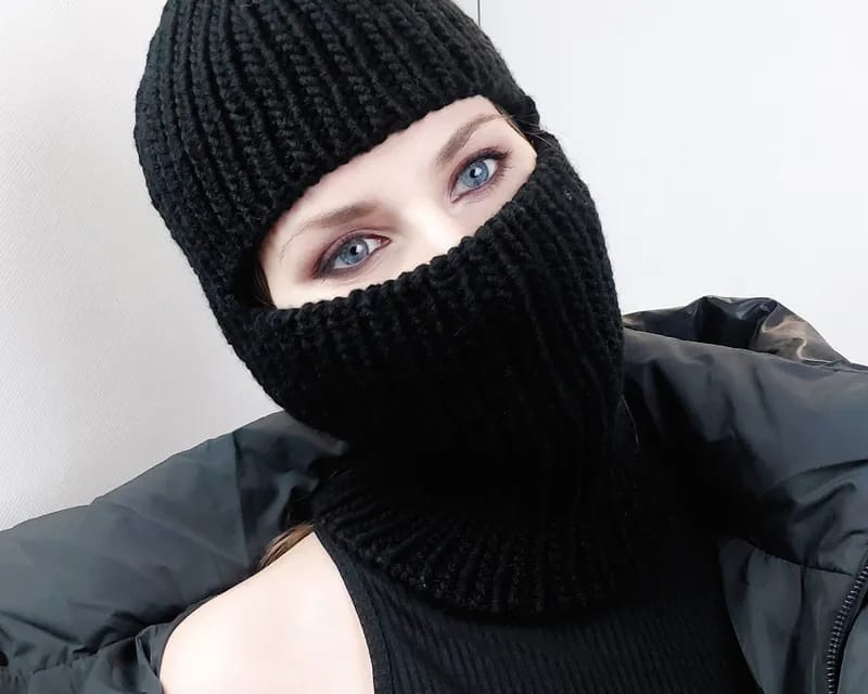В'язана чорна балаклава унісекс