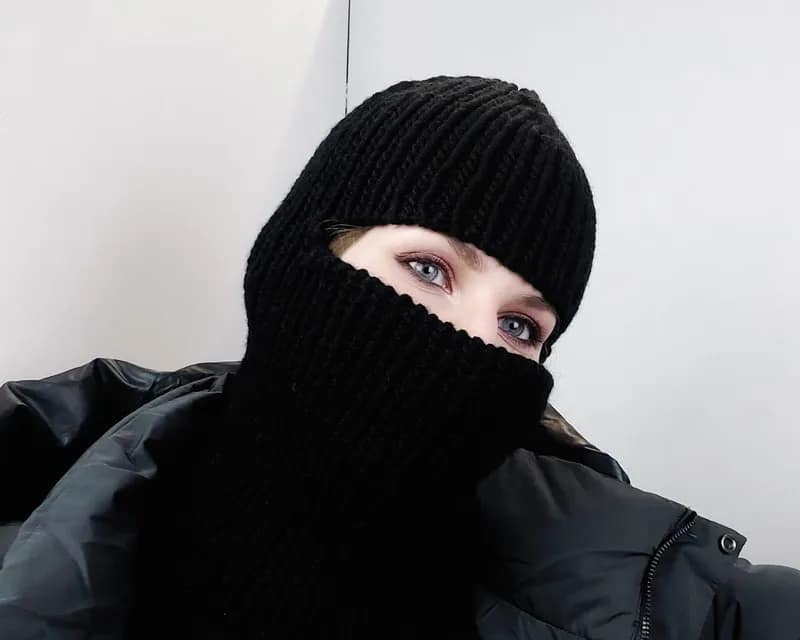 В'язана чорна балаклава унісекс