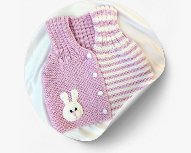 В'язана дитяча жилетка для дівчинки рожевого кольору