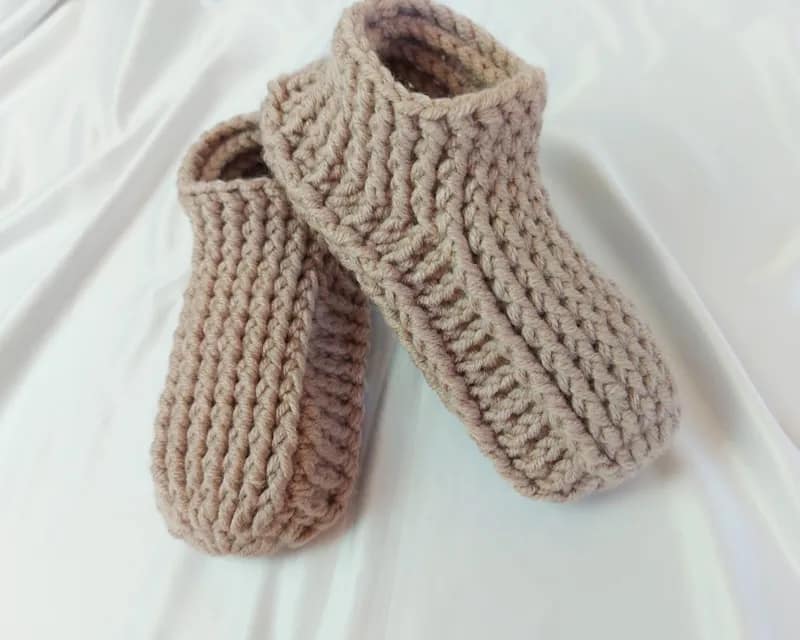 Світло коричневі теплі капці хатні KnitonShop